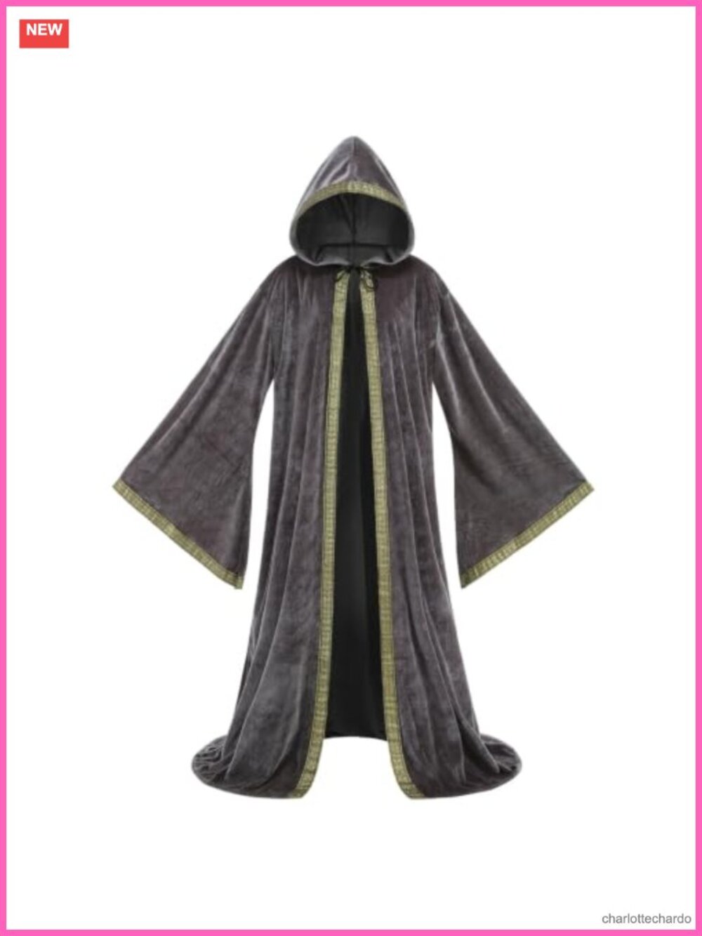 Unisex Adult Wizard Hooded Robe Velvet Halloween Cosplay Costume